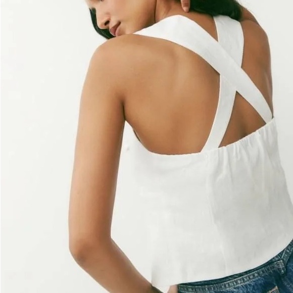 NWT Reformation Azalea linen top size 12 white - Picture 6 of 7